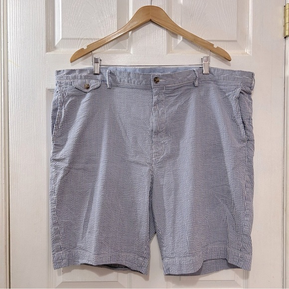 POLO Ralph Lauren Men's Seersucker Shorts Blue White Striped Size 44T - Picture 1 of 8